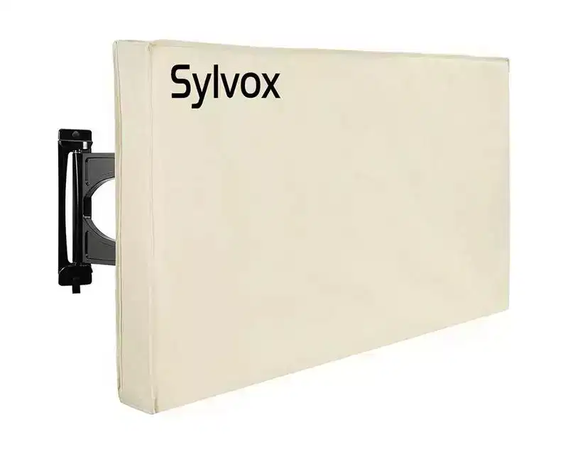 Sylvox Outdoor TV Cover 65 Flat Screen Protector Television, Weatherproof Dustproof Protector with Remote Pocket, Fit LED, LCD, QLED Smart TVs, Gery