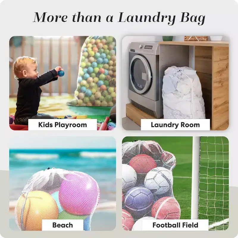 Narwey Mesh Laundry Bags for Delicates, XL 24 x 36  Heavy Duty, Machine Washable, Foldable Drawstring Bags for Dirty Clothes