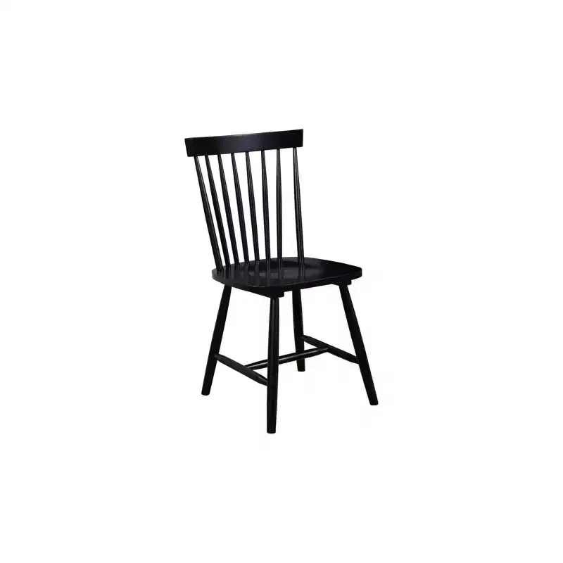 Set of 2 Windsor Chairs, Black