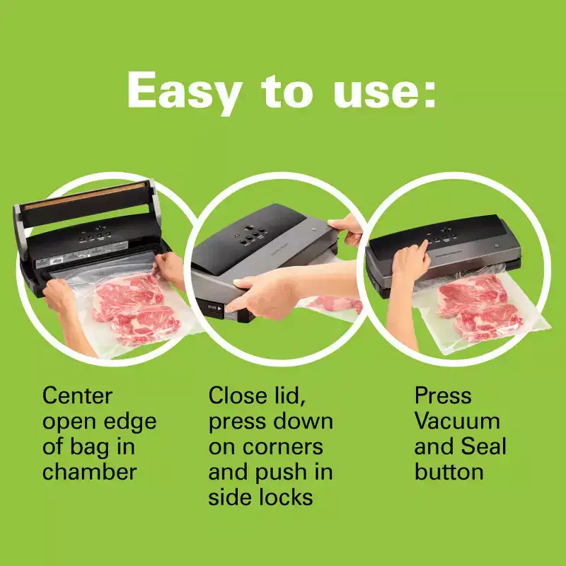 Hamilton Beach Vacuum Sealer 78214: NutriFresh, Plastic, 1-Year Warranty, Spot Clean, 5 lbs, 16" Width, 9" Depth