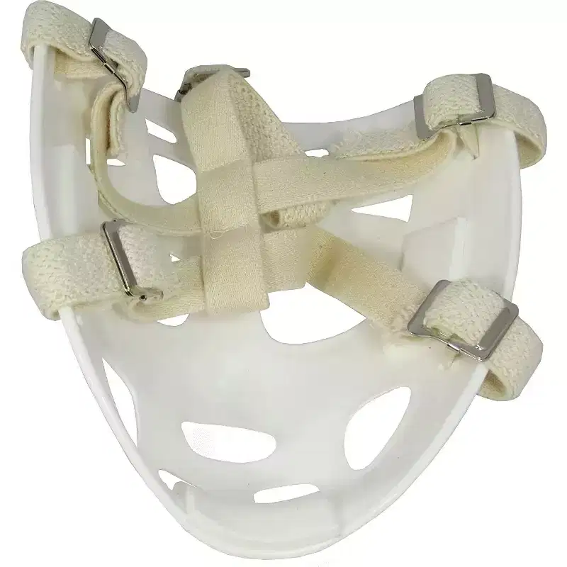 Mylec MK1 Youth Roller & Street Hockey Goalie Mask, Lightweight & Durable, High-Impact Plastic with Ventilation Holes & Adj. Elastic Straps - White
