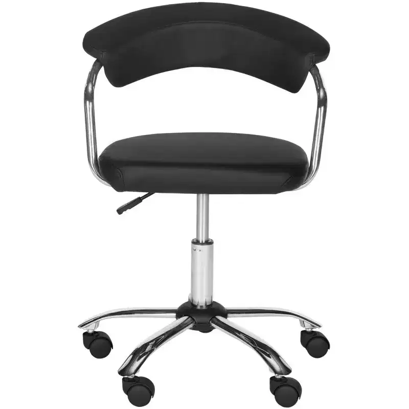 Adjustable Height Swivel Desk Chair with Vegan Leather & Casters, 275 lb