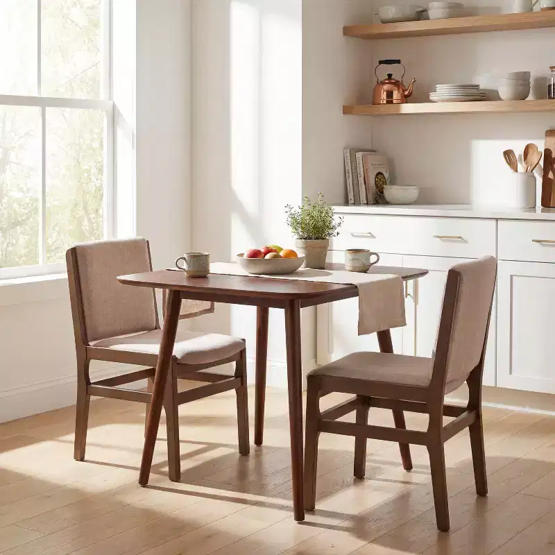 Christopher Knight Home Zephyr 3 Piece Contemporary Rubberwood Upholstered Dining Set
