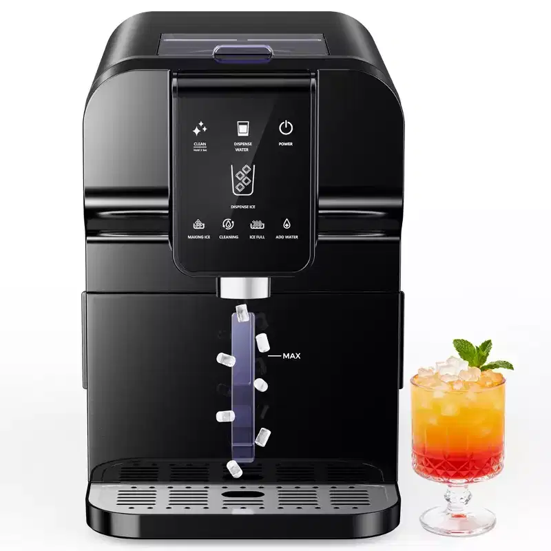 EUHOMY Nugget Ice Maker and Dispenser, 30 Lbs./24H, One-Tap Auto Soft Chewable Ice Dispensing, Self-Cleaning, Black