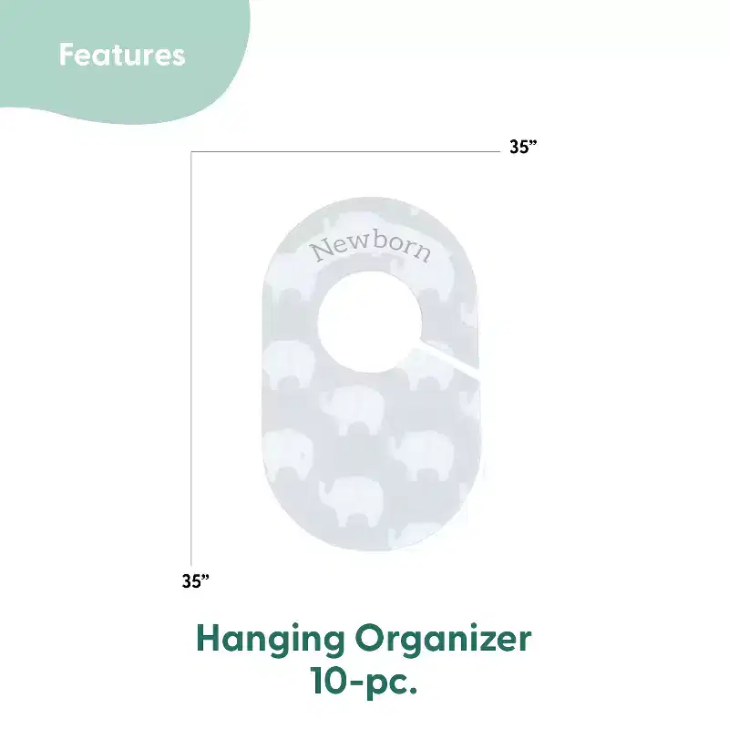 The Peanutshell 10-Pack Grey Nursery Closet Organizer Dividers