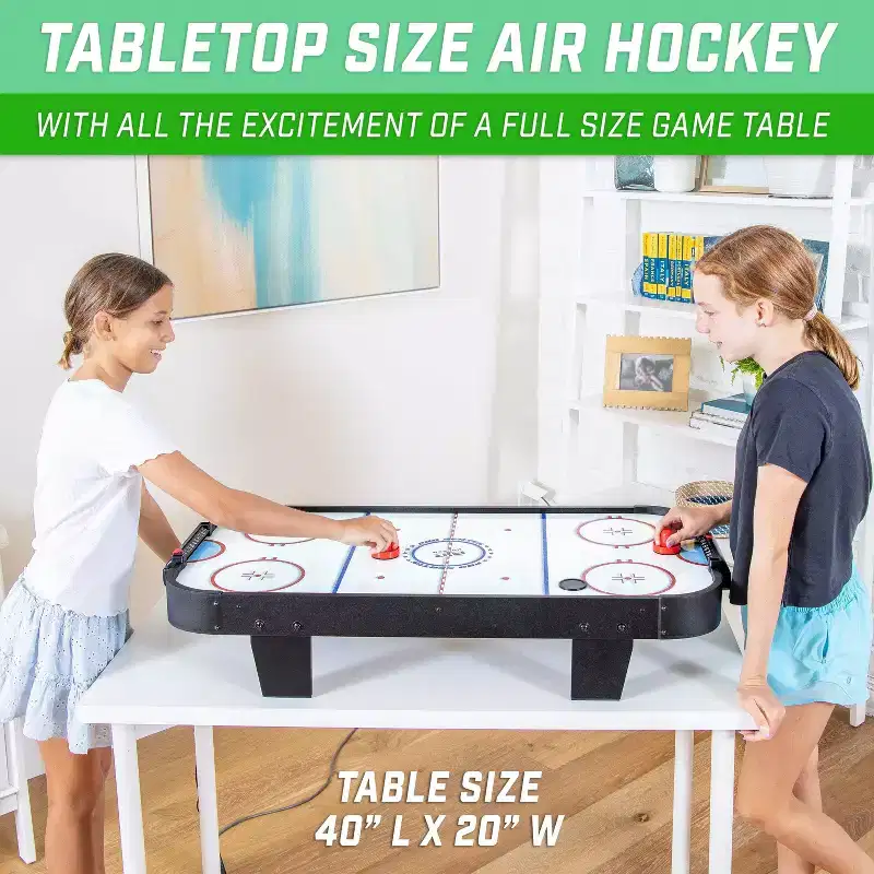 GoSports Kids AC Powered Air Hockey Table with Legs - 40 Inch
