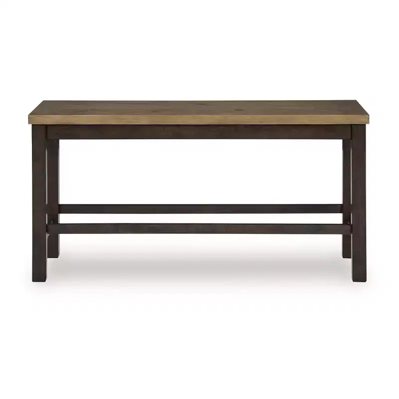 Signature Design by Ashley Sharlander Counter Height Dining Bench, Two-Tone Wood Finish, Dark Brown Frame with Light Brown Seat