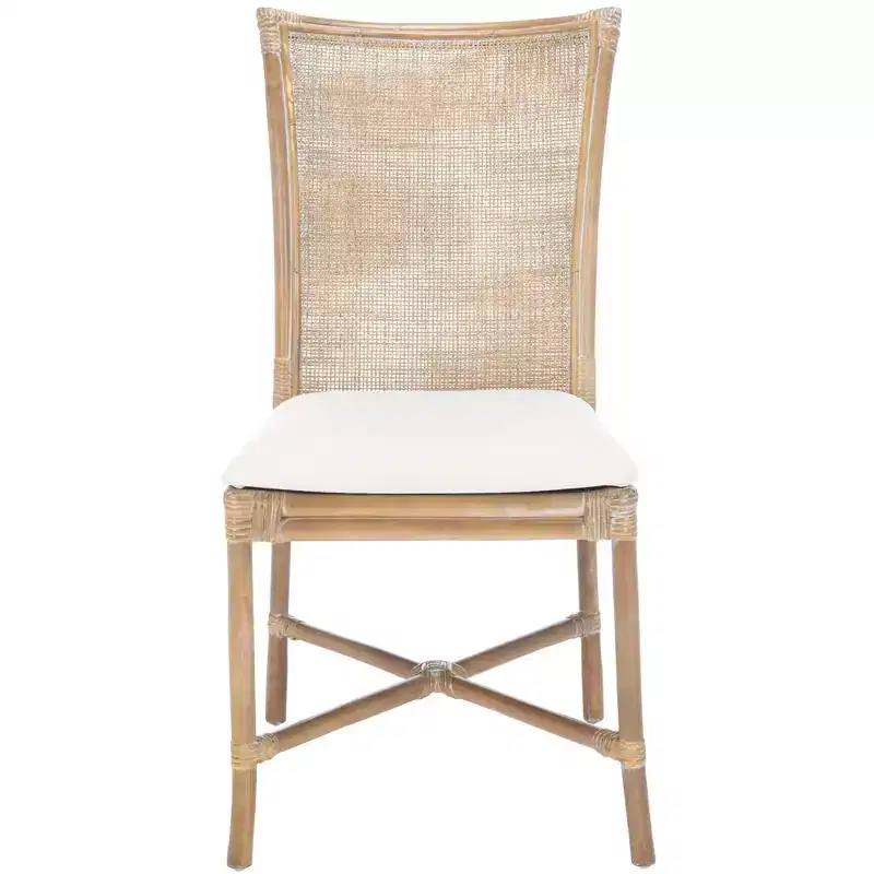 Chiara Rattan Accent Chair W/Cushion (Set of 2) - ACH6512 - White/Grey White Wash - Safavieh