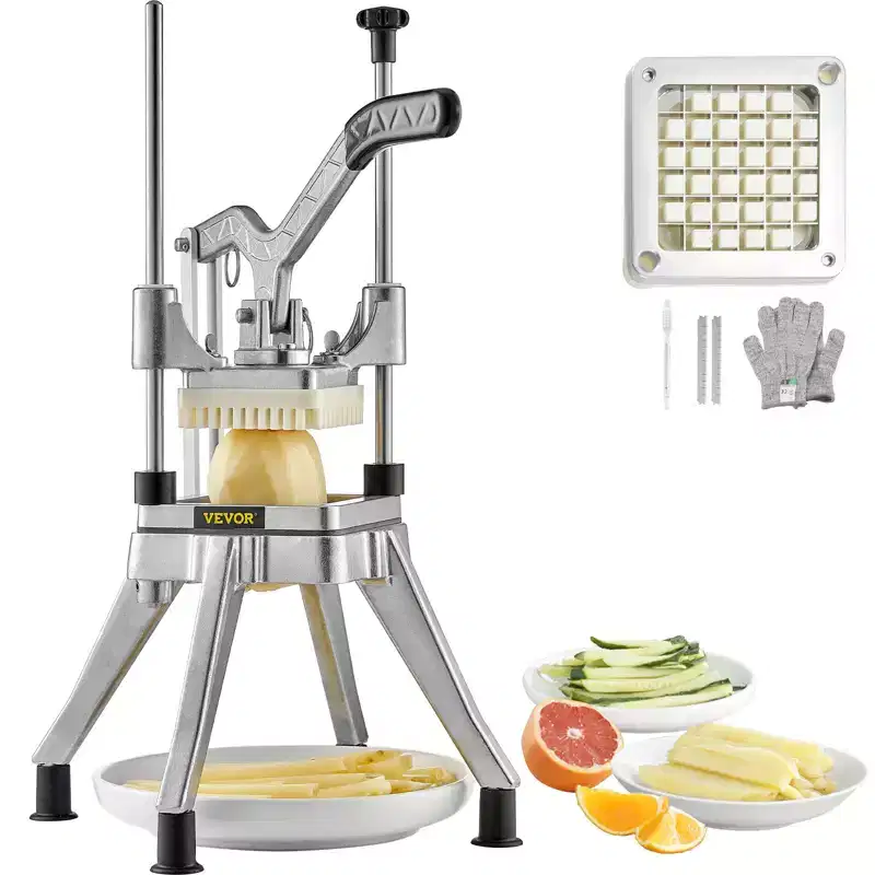 VEVOR Commercial Vegetable Fruit Chopper 1/2 Blade Heavy Duty Professional Food Dicer Kattex French Fry Cutter Onion Slicer Stainless Steel