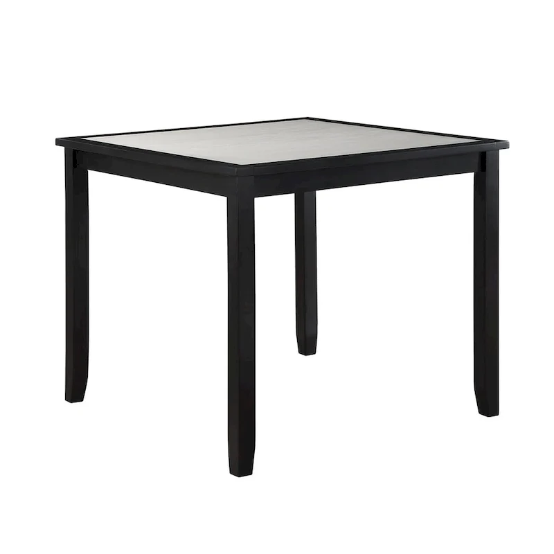 Nick 5 Piece Counter Height Dining Table and Chairs Set, Black, White