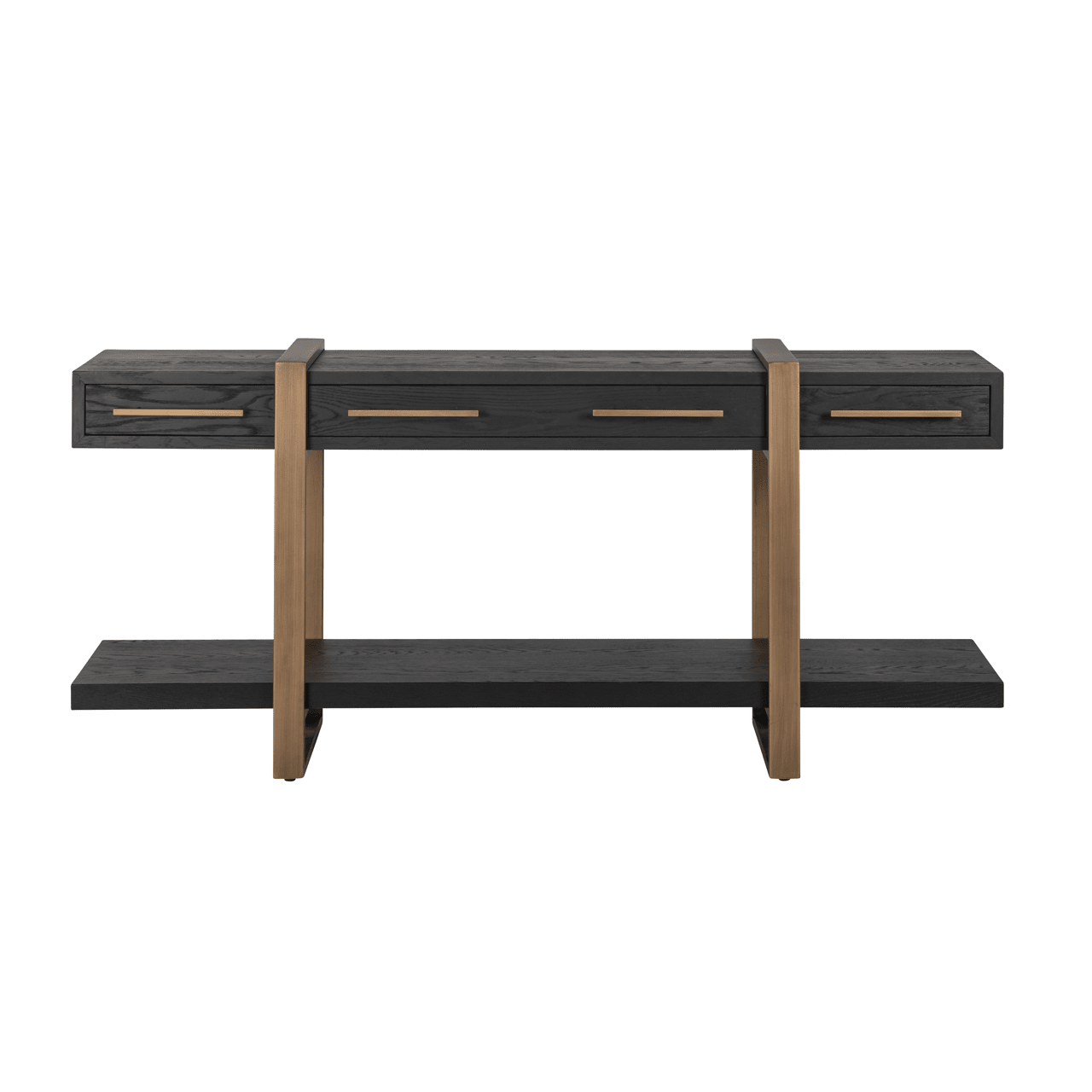 Black & Bronze Large Console Table