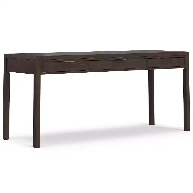 Fabian SOLID WOOD Contemporary Modern 72 inch Wide Wide Desk in Warm Walnut Brown