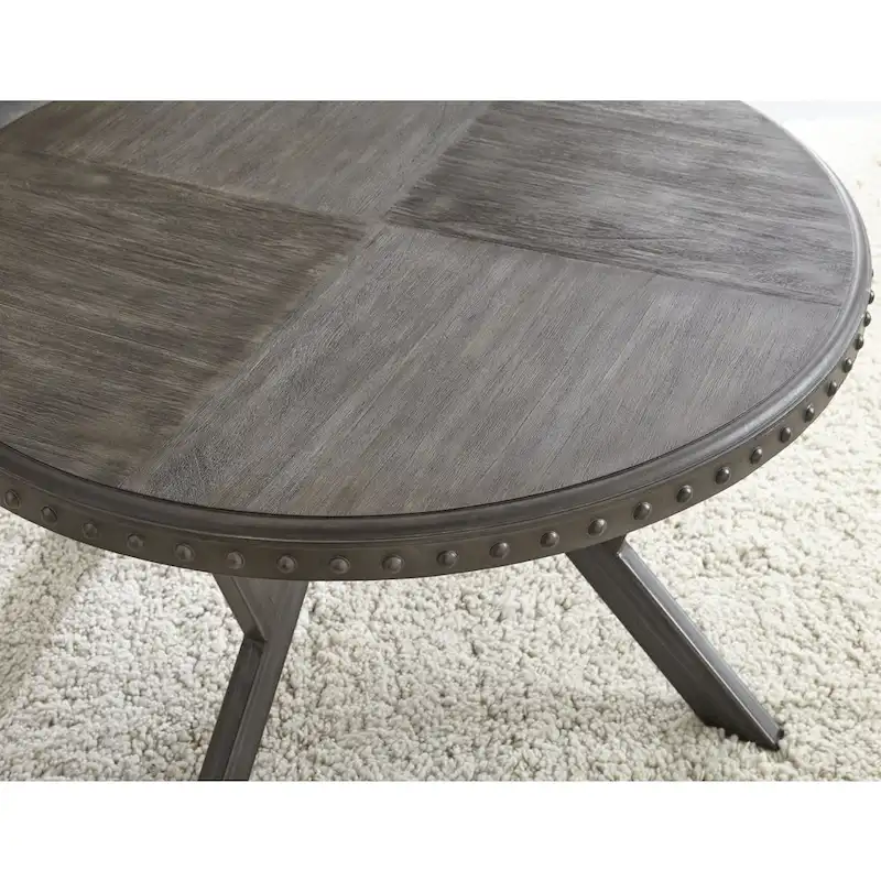 Grey Wood and Metal Industrial Coffee Table