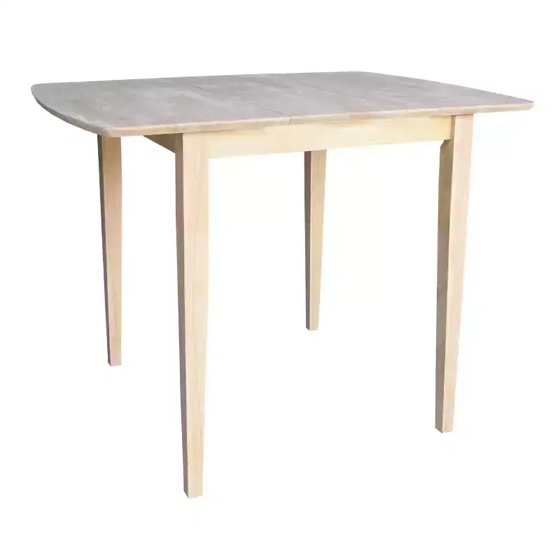 91,4 cm Extendable Dining Table �C Unfinished Solid Parawood, Butterfly Leaf, Seats 6