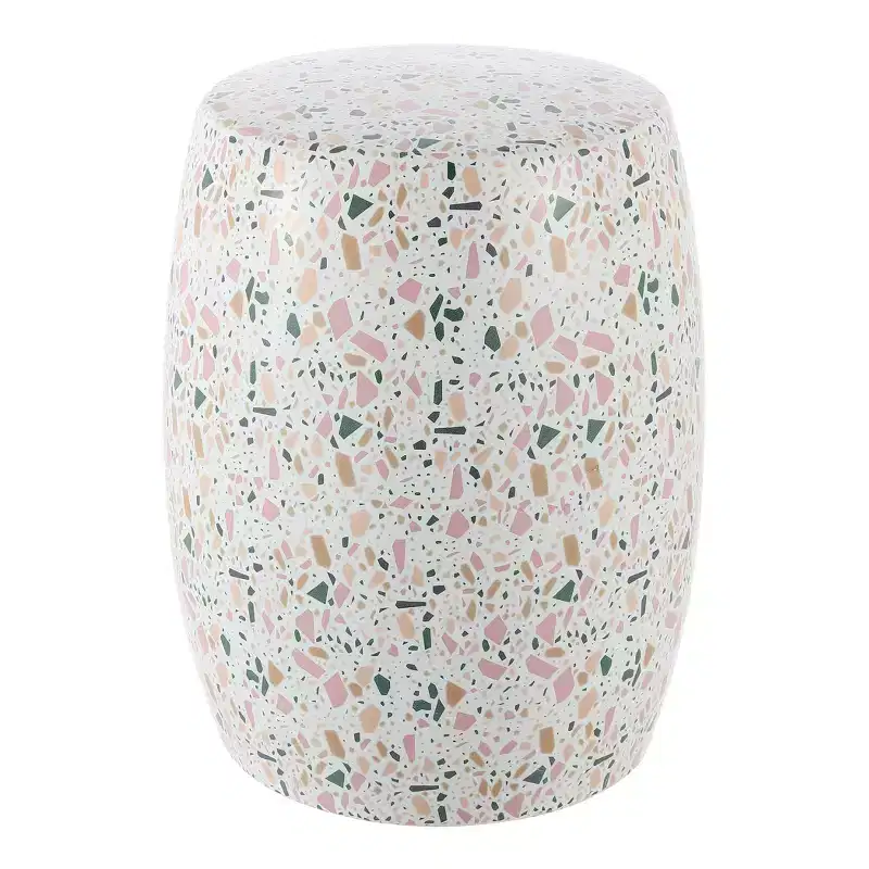 JONATHAN Y Chiara 17.5 Terrazzo Ceramic Garden Stool/Accent Table