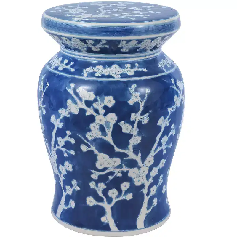 JONATHAN Y Cherry Blossom 17.75 Ceramic Garden Stool/Accent Table