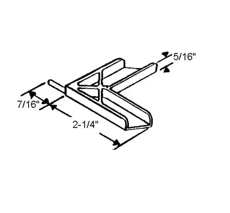 Brixwell Screen Corner Key, Nylon, 2-1/4 Overall Corner Length, 7/16 Corner Return, 5/16 Frame Channel Width, Black Finish