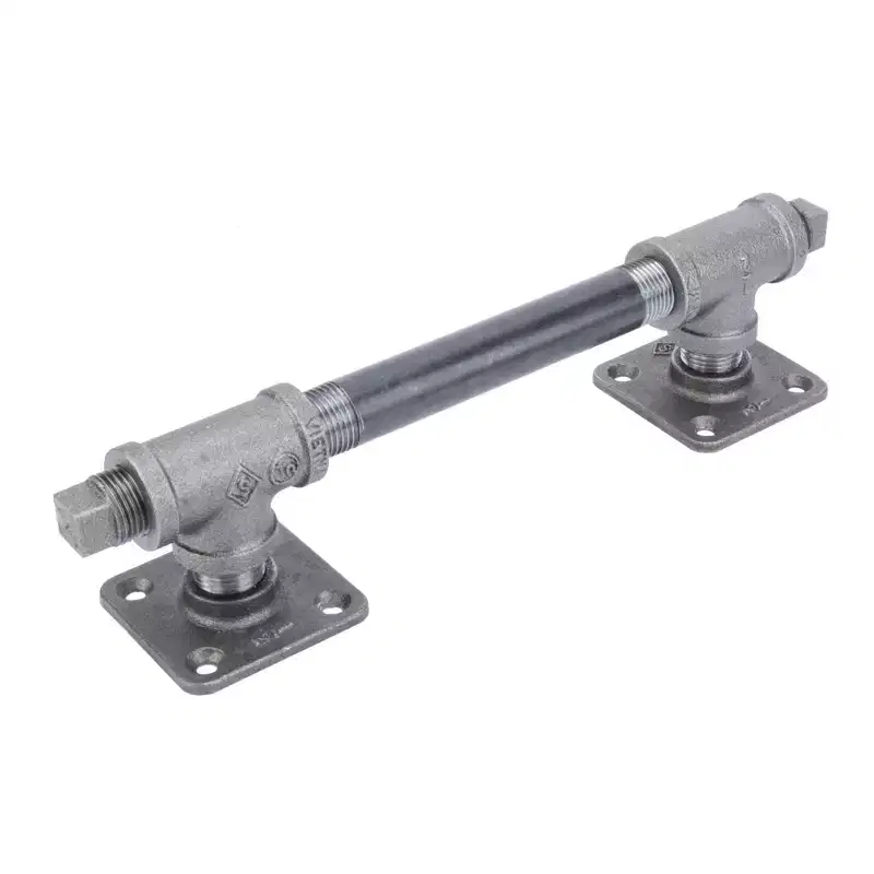 Pipe Decor 1/2 in. Tee Barn Door Handle, Mini-Square Flange  10.75 in. L