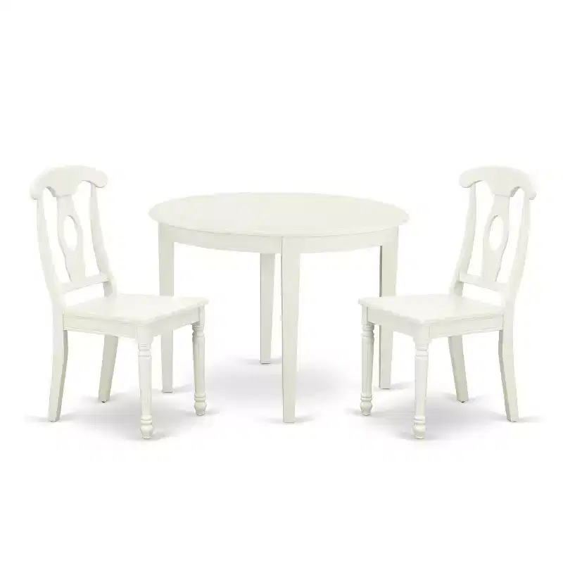 Round Dining Table Set 3pc 42 Inch Table & Chair Set - Modern Kitchen Table