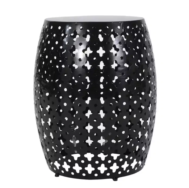 Black Iron Round Side Table, Single Use