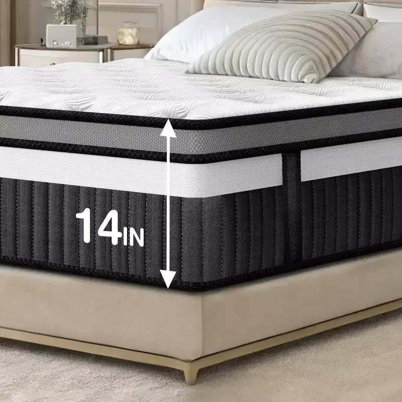 14 King Cooling Gel Memory Foam Mattress in a Box C Medium Firm, Pressure Relief, Breathable