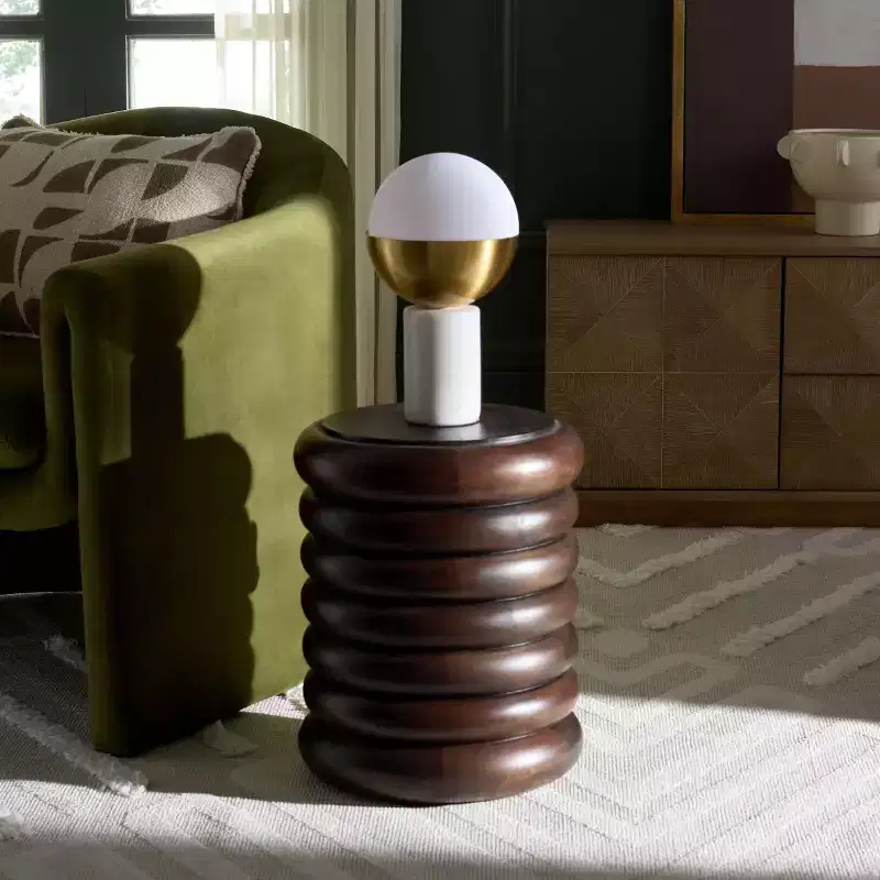 Anatoly Round Accent Table - ACC6615 - Brown - Safavieh
