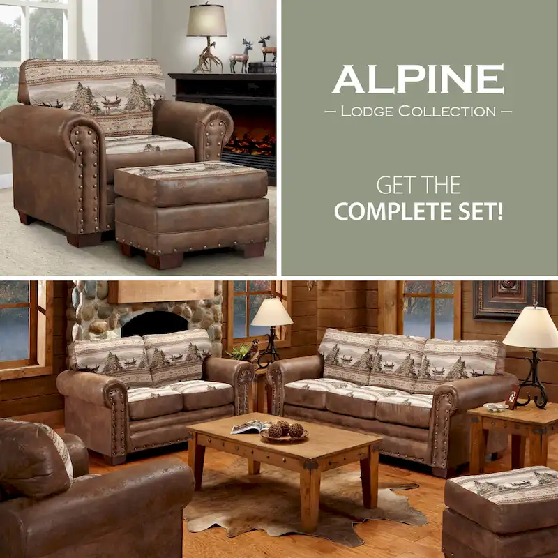 Alpine Cabin Lodge 4 piece Living Room Sleeper Set