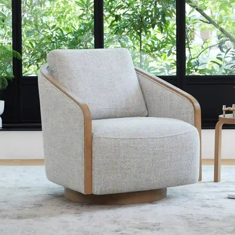 Skyler Modern Upholstered Living Room Swivel Bucket Accent Chair