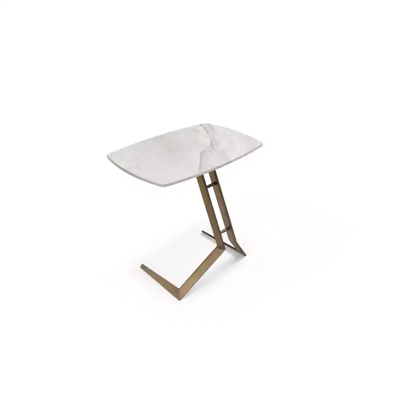 114,3 cm Gray Round Metal End Table �C Tall Accent Side Table for Living Room