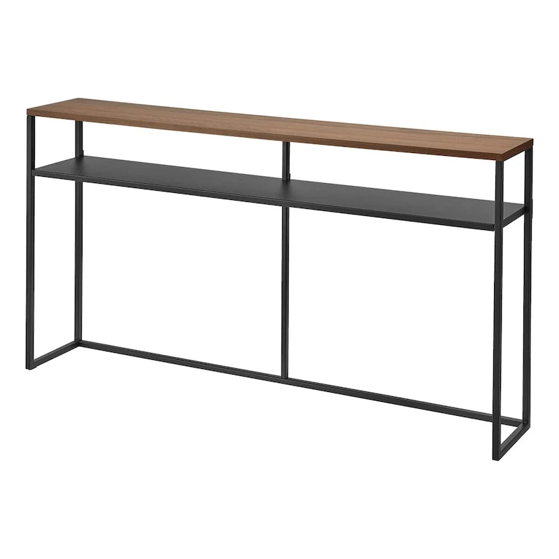 Long Console Table with Hooks and Shelf