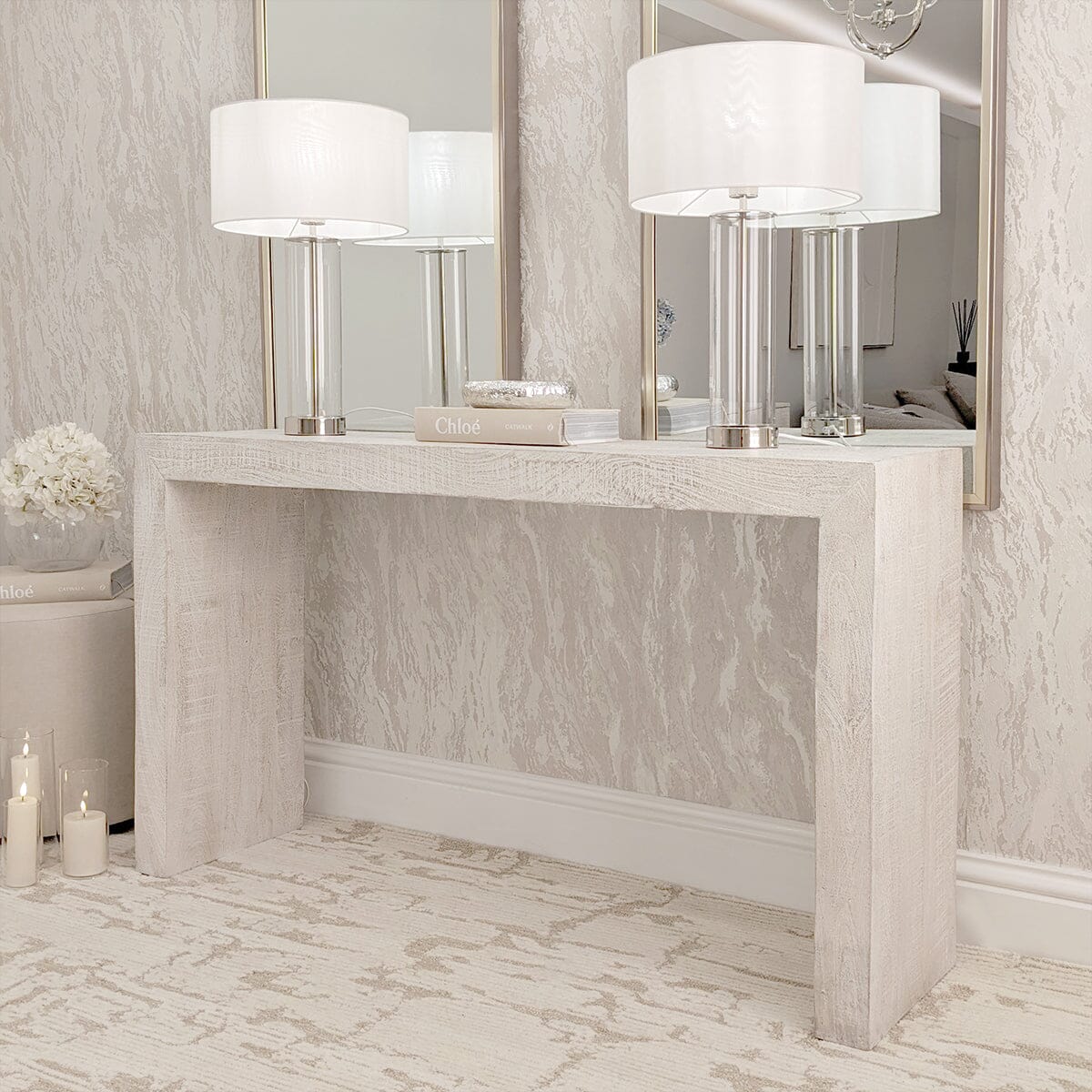 Whitewash Console Table