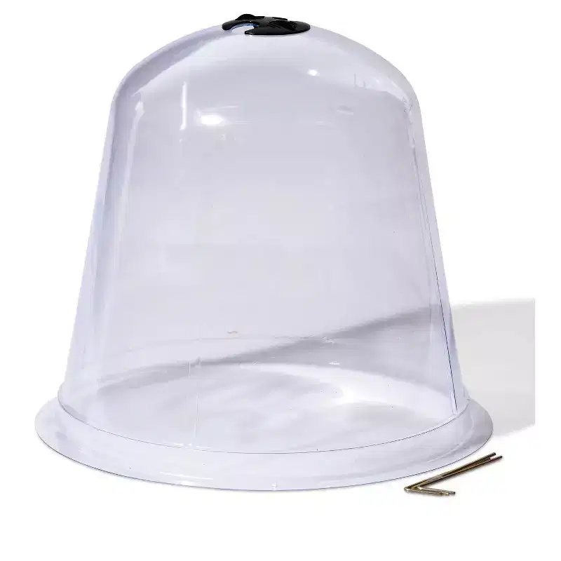Gardeners Supply Company Large Garden Cloche Plant Protector | Clear Sturdy PVC Plants Bell Dome Heat & Freeze Cover with Top Hole Ventilation for
