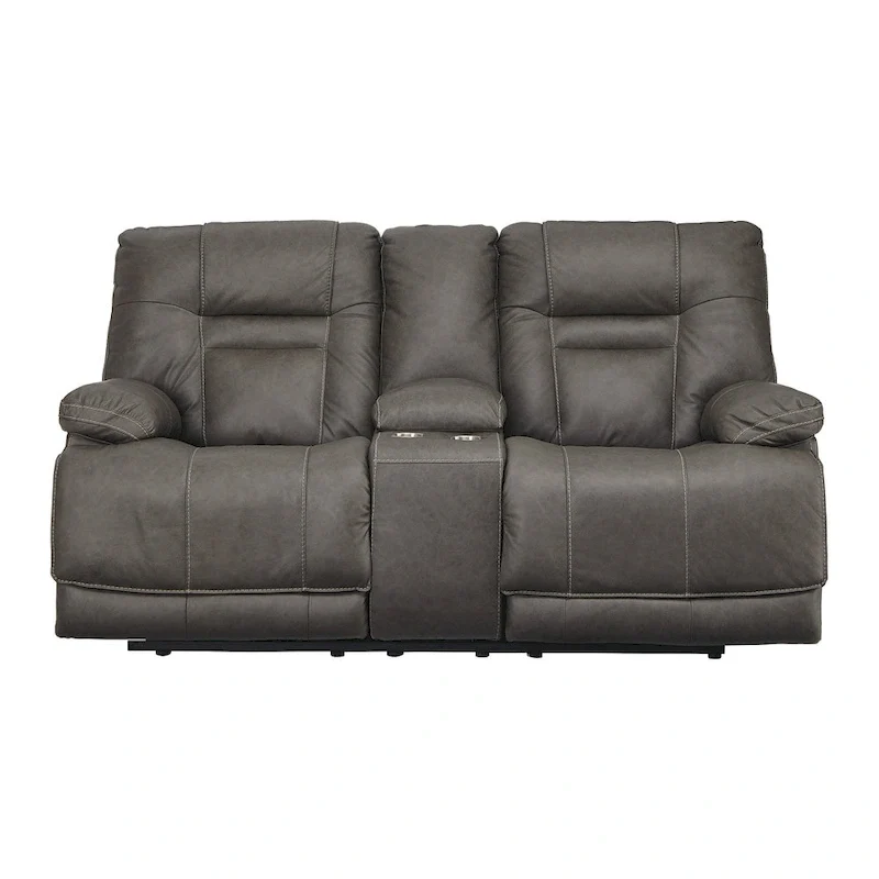 Leather Power Adjustable Reclining Loveseat