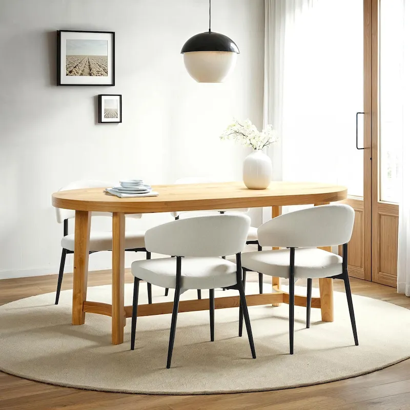 Middlebrook Modern Rustic Solid Oak Wood 70-inch Oval Dining Table