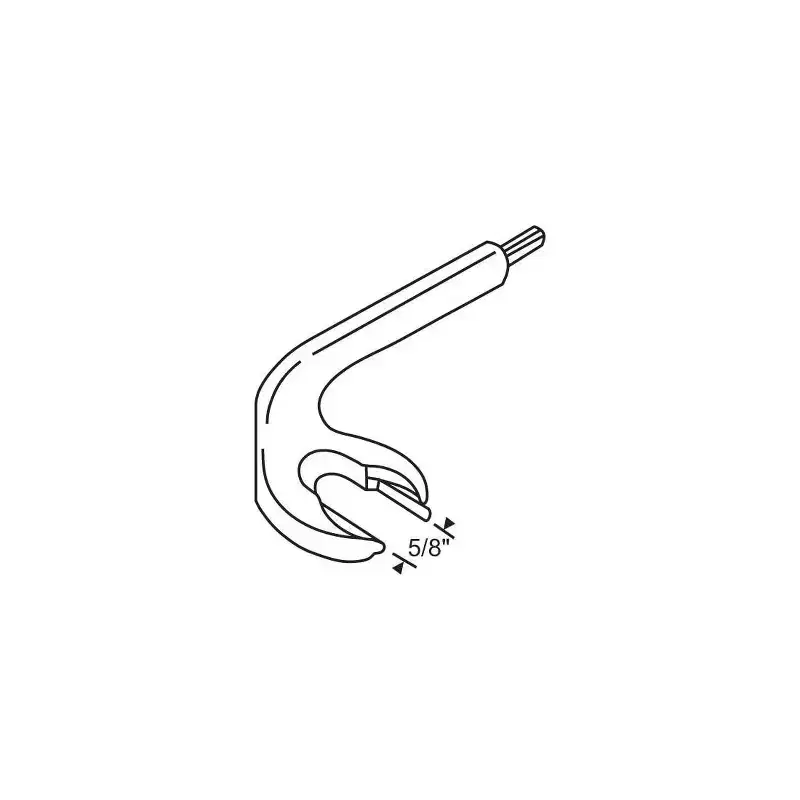 Brixwell Removable Handle Hex Key, 5/32 Allen Key Size, 5/8 Hook Opening Width, Steel Material And Finish