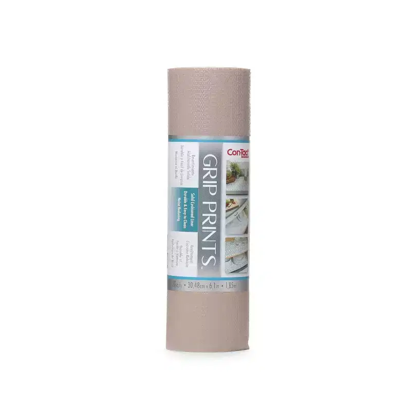 Con-Tact Grip Prints 2pk 12"x20' Taupe: Non-Adhesive Shelf & Drawer Liners for Kitchen, Pantry, Cabinet, Solid Beige