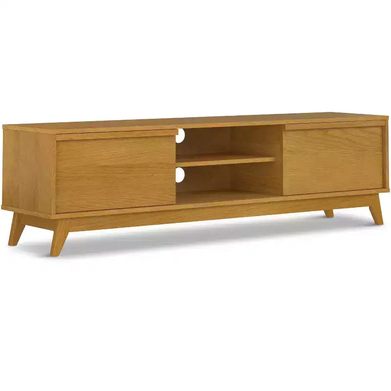 Noelle 72 inch Wide Solid Wood Mid Century Modern Low TV Stand For TVs up to 80 inches