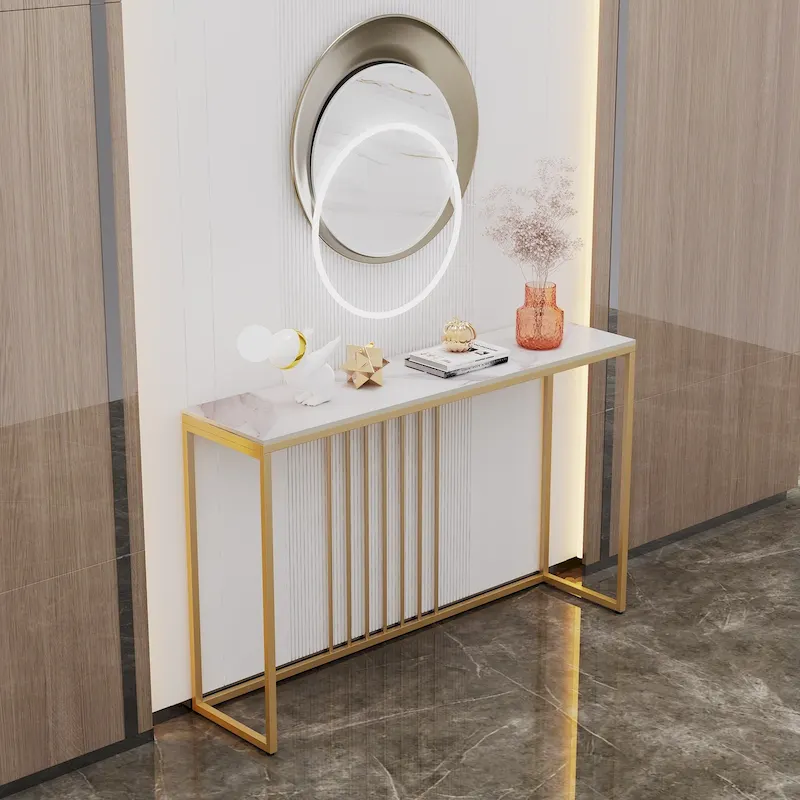 47 Long Narrow Console Tables Sintered Stone for Entryway Sofa Table - L 47 x W 12 x H 31