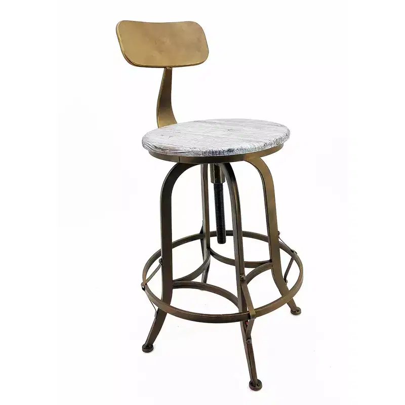 Arthur Retro Steel Rotating Adjustable Height Barstool