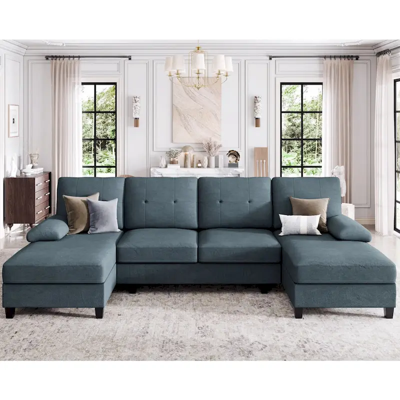 Futzca Sectional Sofa Couches for Living Room, 4 Seat U-Shaped Sofa