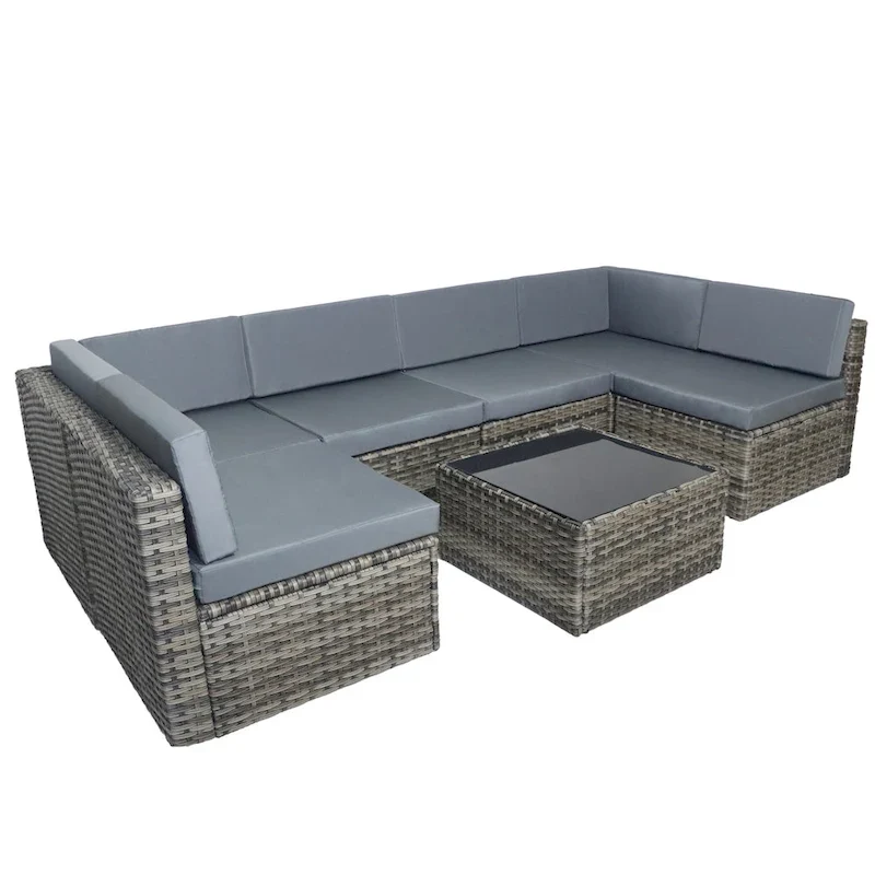 7 Piece Patio Furniture Sets Outdoor Sectional Sofa