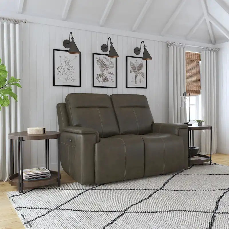 Odell Zero Gravity Top Grain Leather Power Reclining Loveseat with Power Headrests & Lumbar by Flexsteel - 64 x 42 x 41
