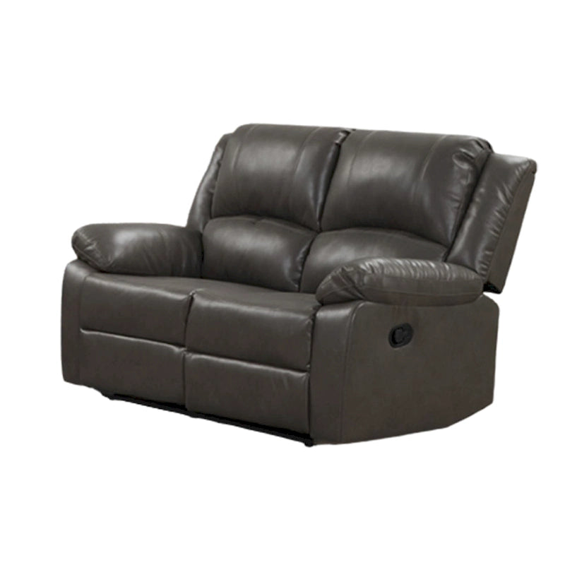 Lizzy Sofa and Loveseat Set, Manual Reclining, Solid Wood, Gray Leather