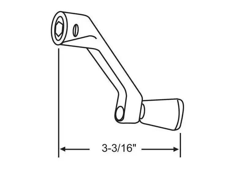 Brixwell Crank Handle 5/16 Hex Size, 3-3/16 Overall Length, For Roto Operator Applications, Plastic Material, White Finish