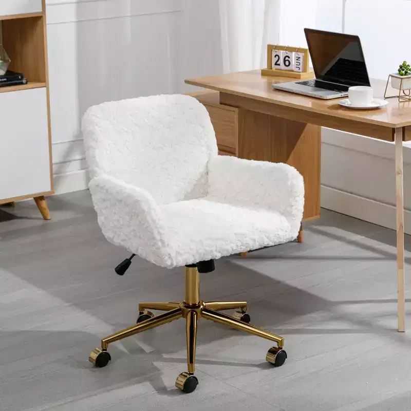 TUYOHW Luxury Velvet Swivel Office with Reclining Back,Chic Height Adjustable Ergonomics Computer Chair with Wheels,Versatile Vanity Chairs