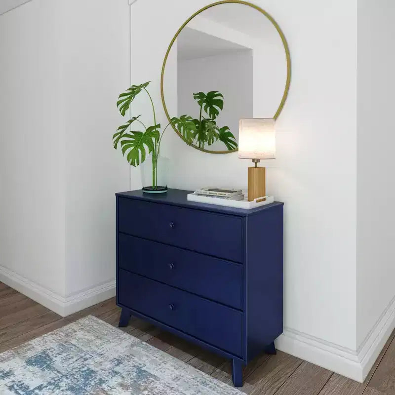 Plank+Beam Solid Wood Classic 3-Drawer Solid Wood Dresser, Small Dresser for Bedroom, Chest of Drawers