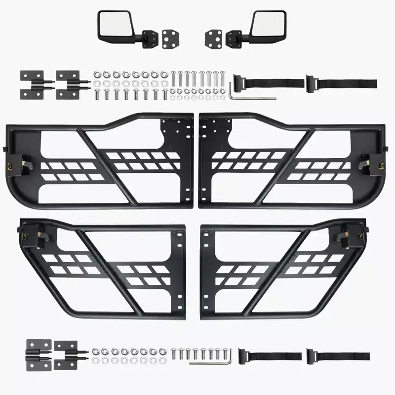 VEVOR Jeep Tube Doors, 4-Door, Hunting Style Jeep Tubular Door with DOT Certified Rear View Mirrors, Jeep Doors with Rubber Pads & Steel Tube,Black