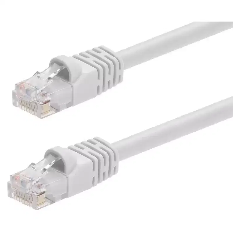 Monoprice Cat6 Ethernet Patch Cable - 14 Feet - White | Network Internet Cord - RJ45, Stranded, 550Mhz, UTP, Pure Bare Copper Wire, 24AWG