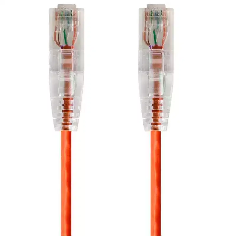 Monoprice Cat6 Ethernet Patch Cable - 7 feet - Orange | Snagless RJ45 Stranded 550MHz UTP CMR Riser Rated Pure Bare Copper Wire 28AWG - SlimRun Series