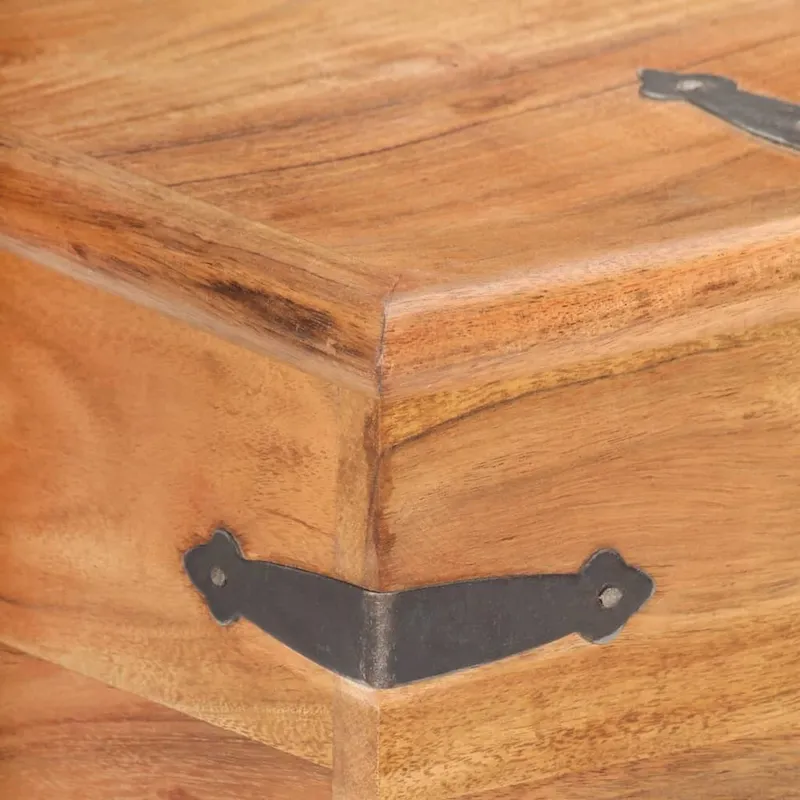 Solid Acacia Wood Storage Chest 15.7x15.7x15.7